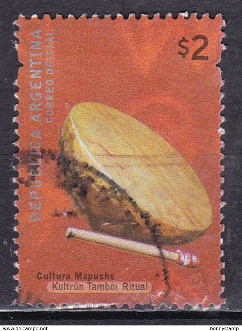 Argentina, 2000 - 2p Drum, Mapuche Culture - Nr.2131 Usato° - Gebruikt