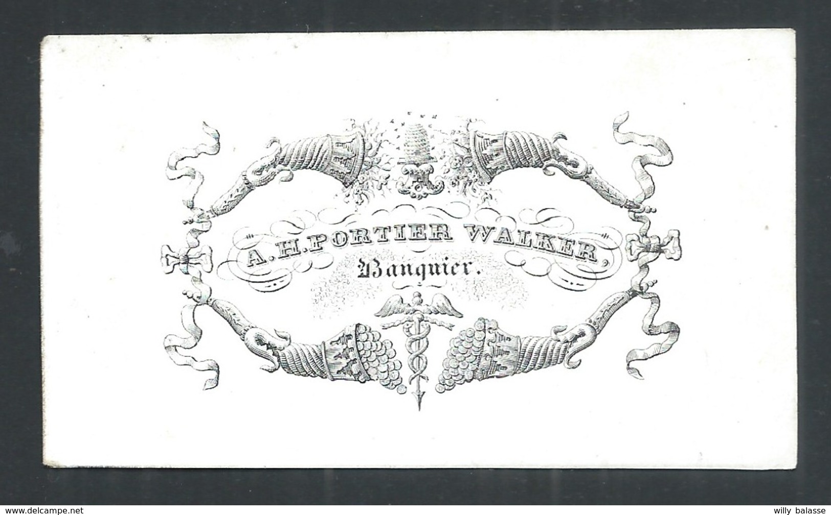 +++ Carte Porcelaine - Porseleinkaart - Carte De Visite - PORTIER - WALKER - Banquier  // - Cartes Porcelaine