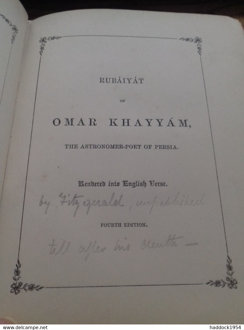 Rubaiyat Of OMAR KHAYYAM And The Salaman And Absal Of Jami Bernard Quaritch 1879 - Otros & Sin Clasificación