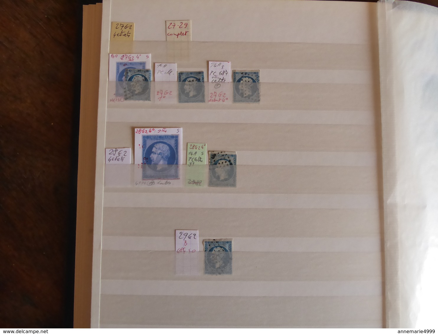 FRANCE PLANCHAGE Classeur de stock  Plus de 800 timbres du N°14 Napoléon III Panneau G2 tous identifiés Pour spécialiste