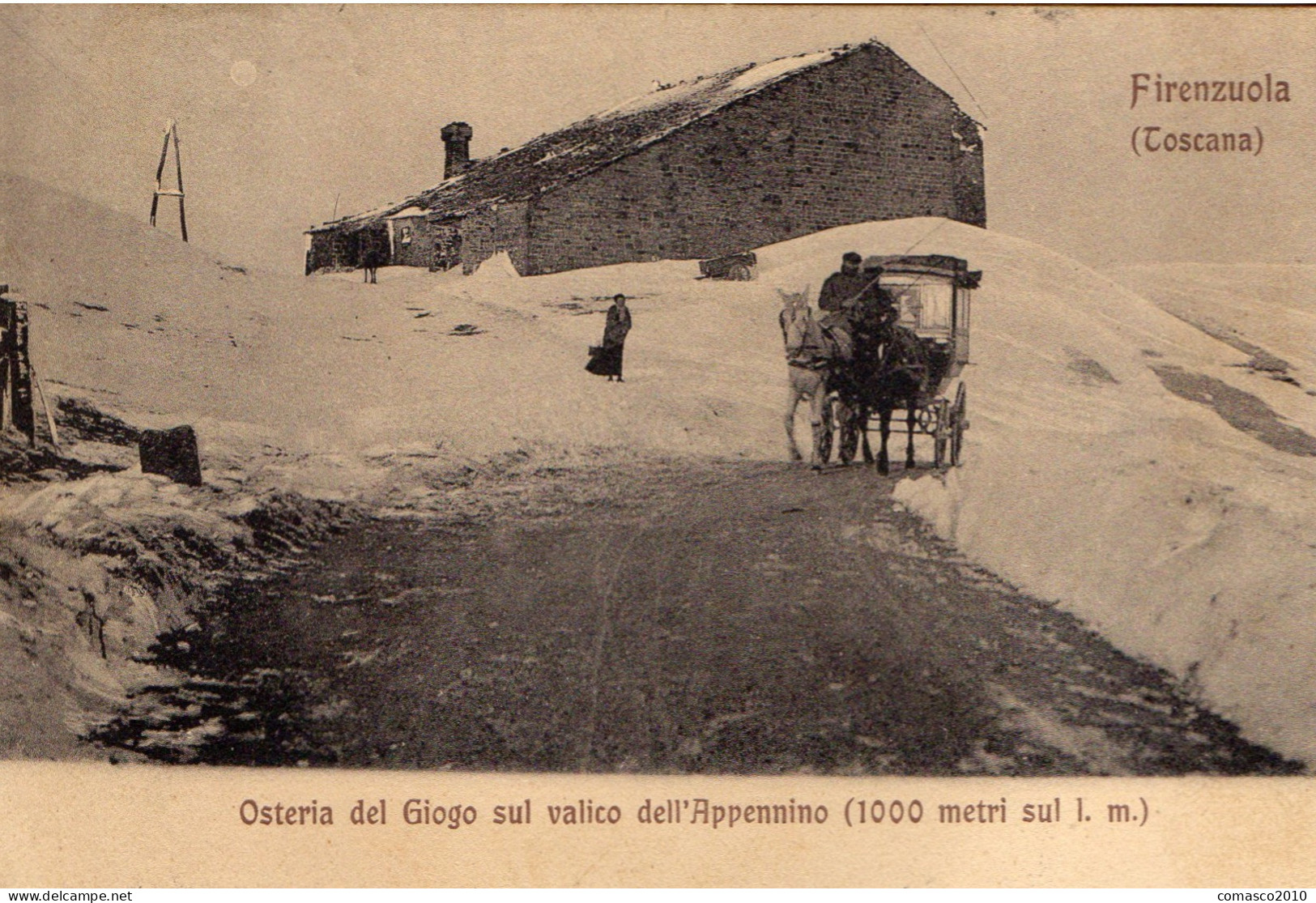 CARTOLINA DI FIRENZUOLA OSTERIA DEL GIOGO  RARA  VIAGGIATA NEL 1910 - Altri & Non Classificati