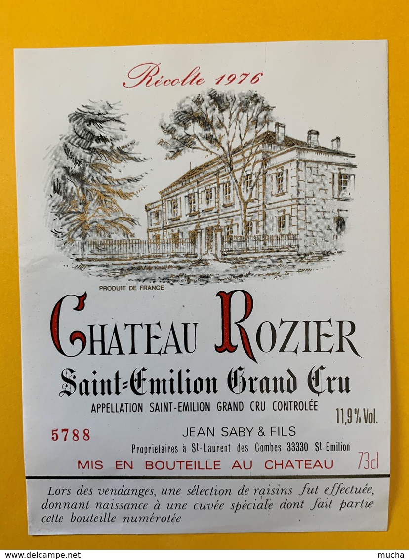 12423 - Château Rozier 1976 Saint-Emilion - Bordeaux