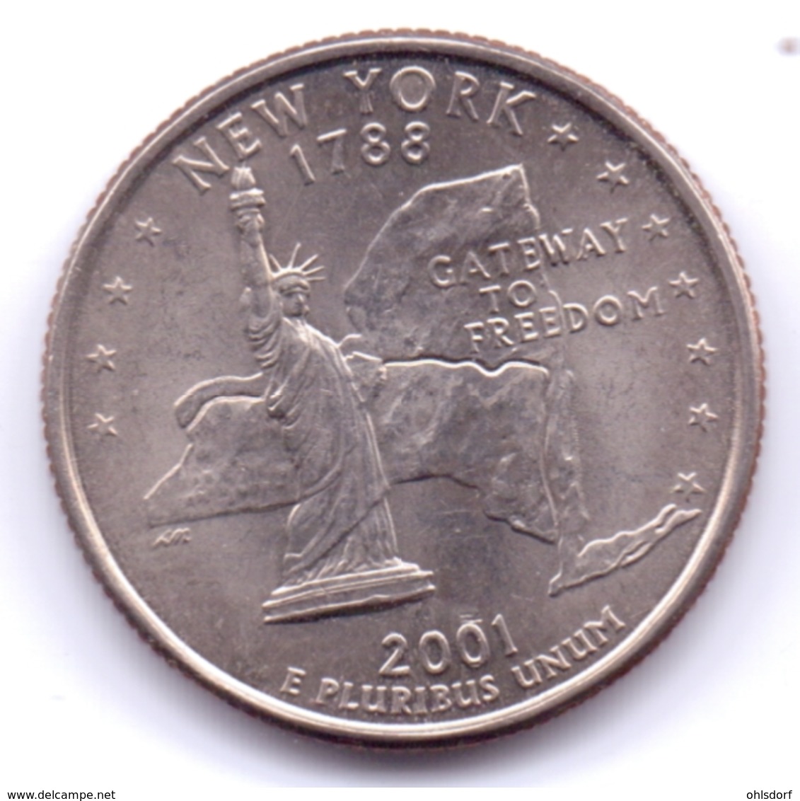 U.S.A. 2001 P: Quarter, New York, KM 318 - 1999-2009: State Quarters