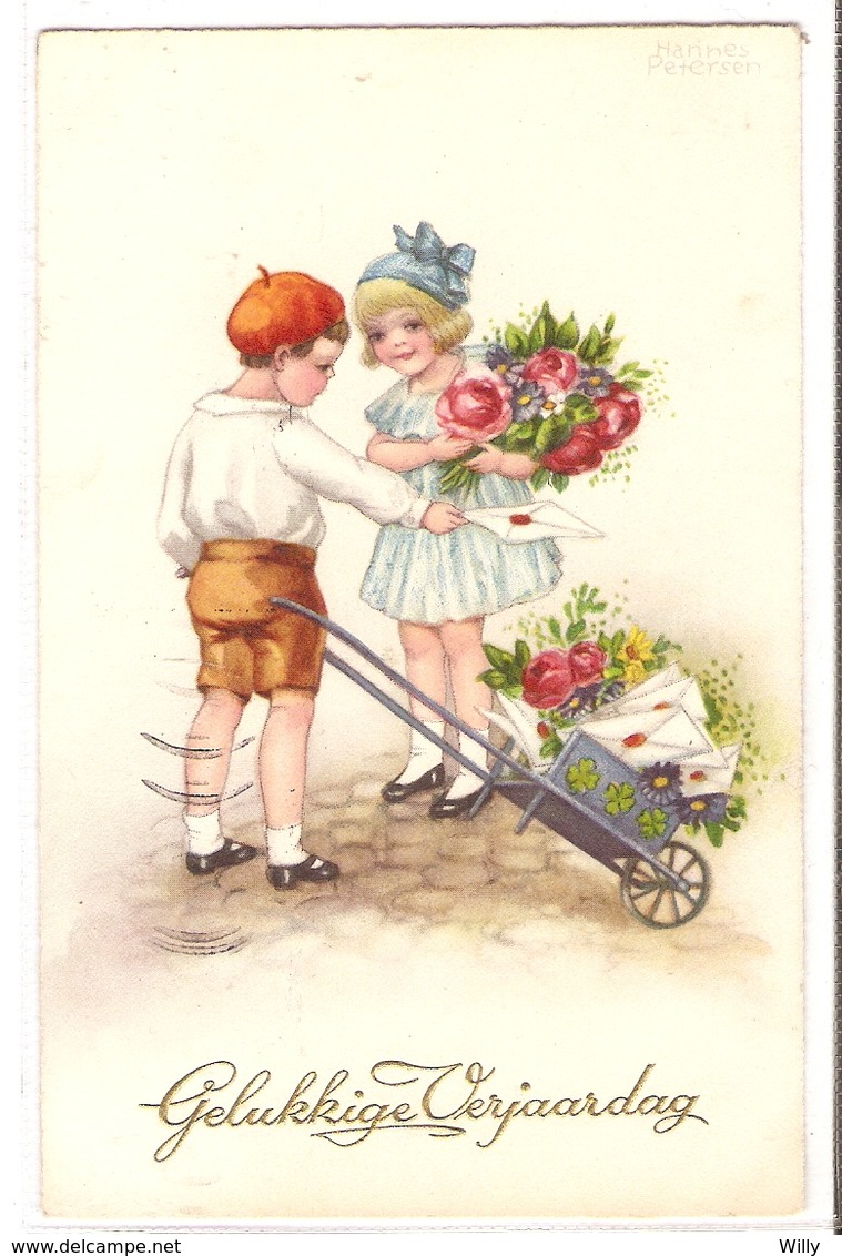 K 326  OLD  FANTASY  POSTCARD  , CHILDREN , FINE ART , GREETINGS - Otros & Sin Clasificación