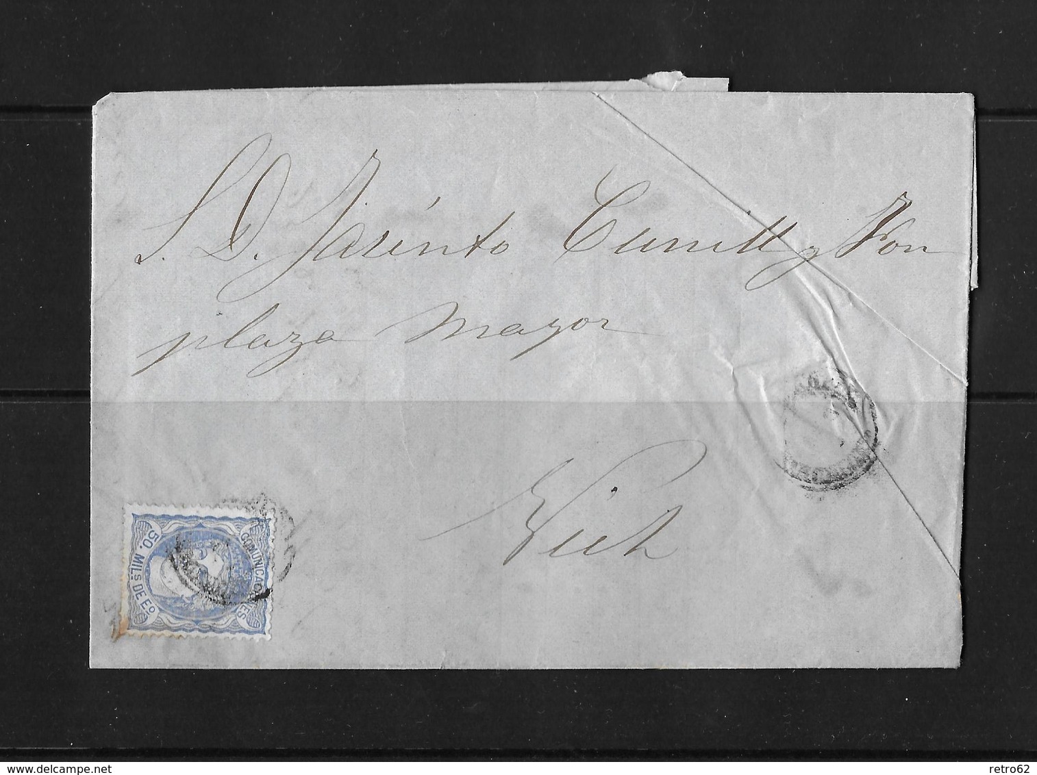 1870 SPAIN → Letter Barcelona Early Classic Ceres 50m. Local - Storia Postale