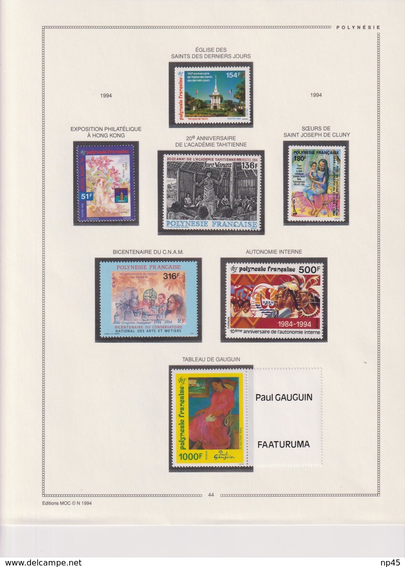 TRES BELLE COLLECTION DE TIMBRES DE POLYNESIE