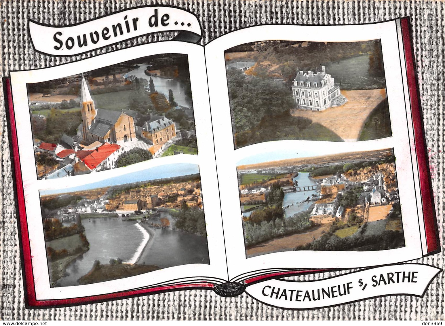 Souvenir De ... CHATEAUNEUF-sur-SARTHE - L'Eglise - Château De La Verouillère - L'Ecluse - Vue Panoramique- Livre Ouvert - Chateauneuf Sur Sarthe
