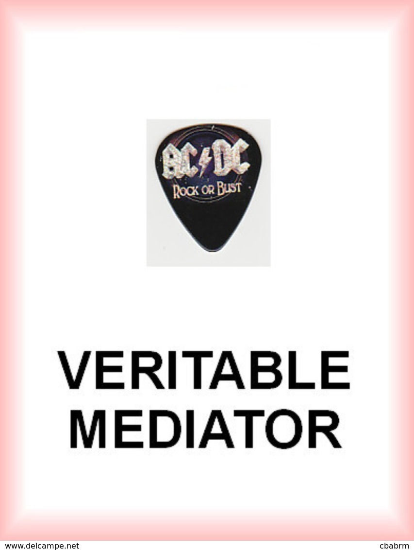 AC/DC MEDIATOR Medium ACDC AC DC PLECTRUM Guitar Pick ROCK OR BUST - Accessories & Sleeves