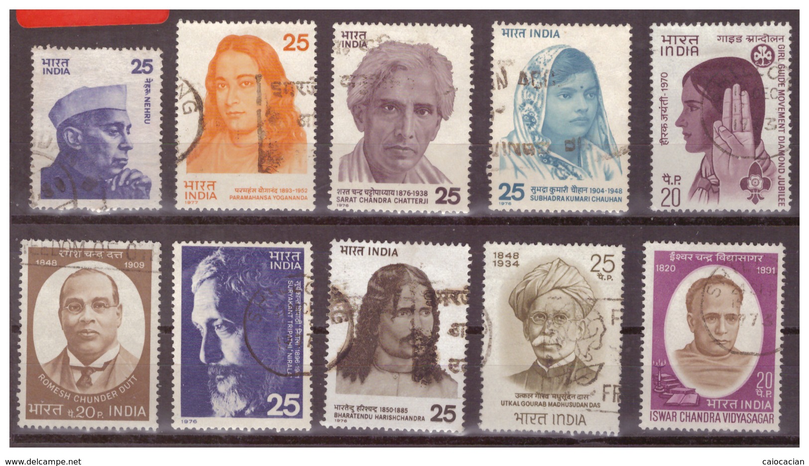 1956 INDIA 10 DIV. STAMPS USED - Colecciones & Series