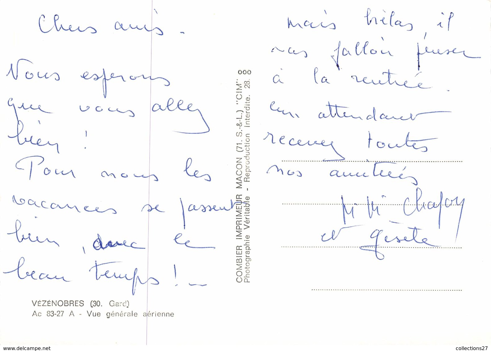 30-VEZENOBRES-VUE GENERALE AERIENNE - Otros & Sin Clasificación