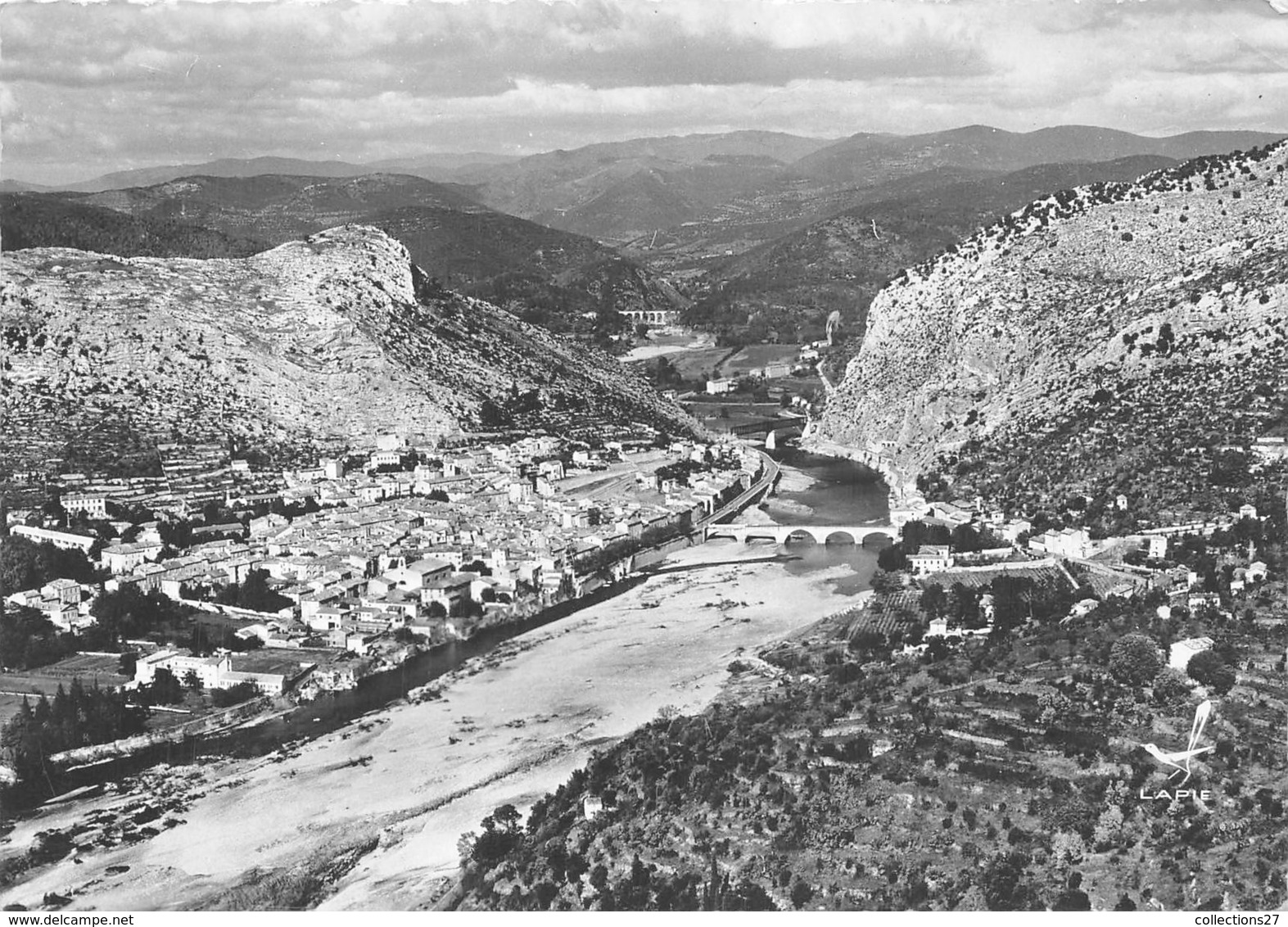 30-ANDUZE-LES TROIS PONTS SUR LE GARDON VUE DU CIEL - Anduze