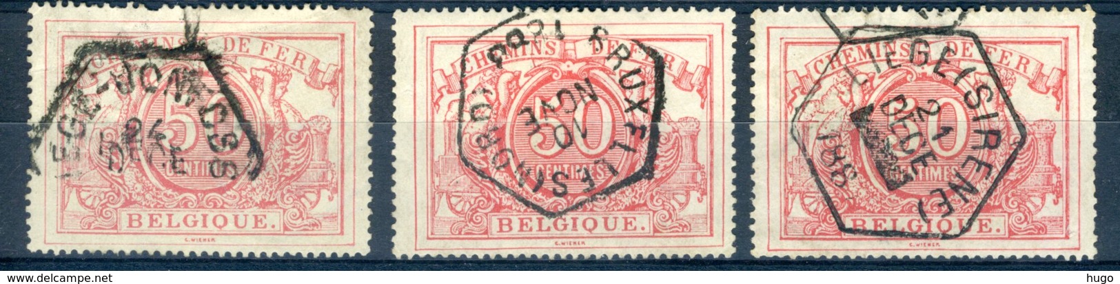 (B) TR11 Gestempeld 1882 - Witte Cijfers In Een Medaillon (3 Stuks) - Usati