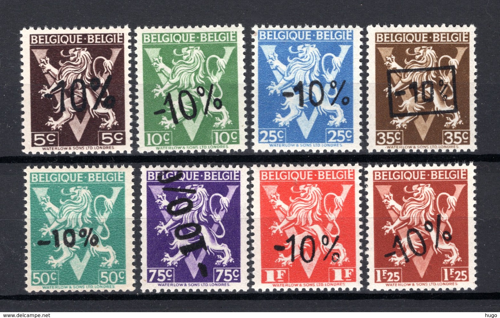 724o/724v MNH** 1946 - Heraldieke Leeuw Belgique - België - 1946 -10 %