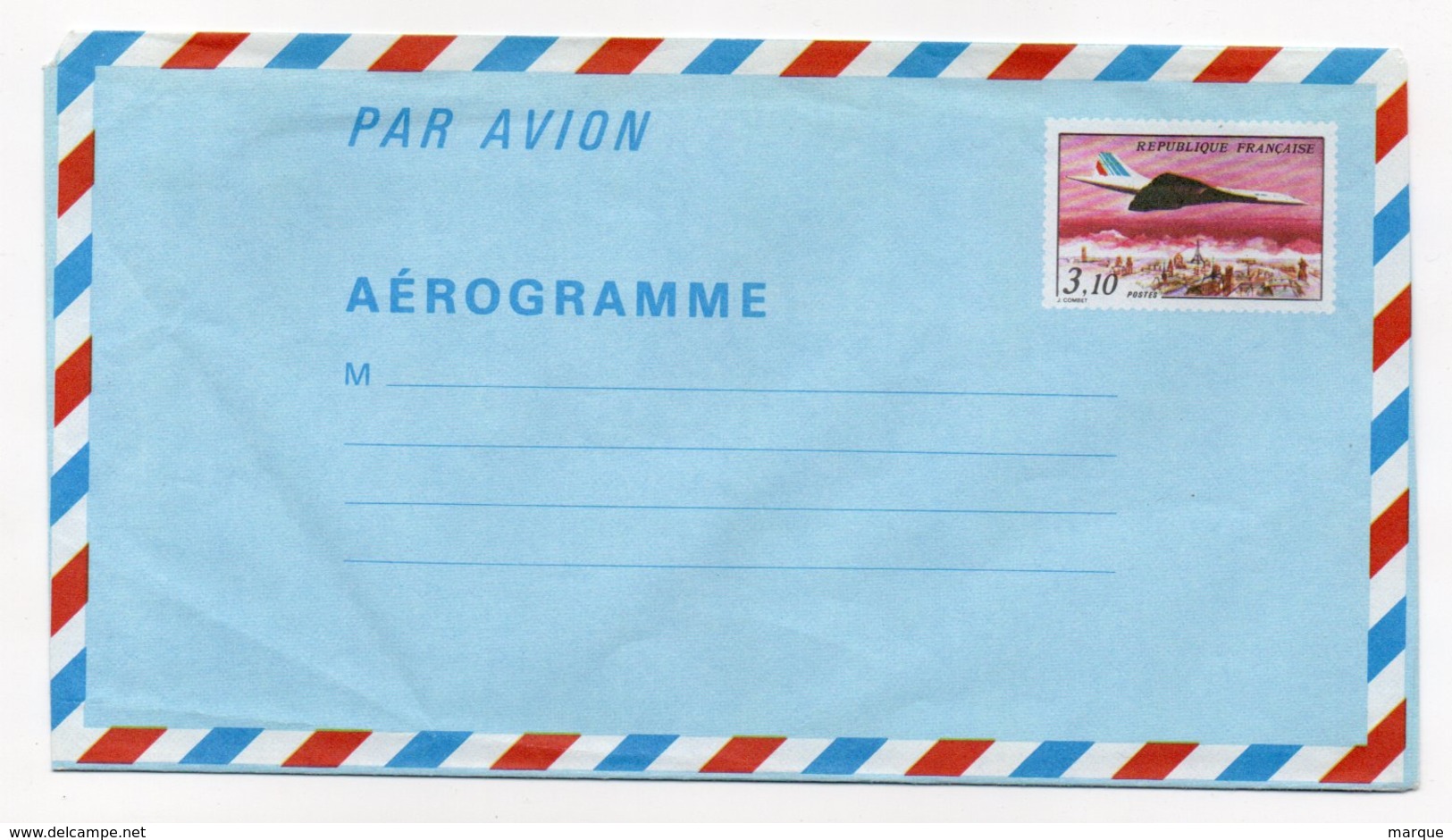 Aérogramme FRANCE Valeur 3.10f - Luchtpostbladen