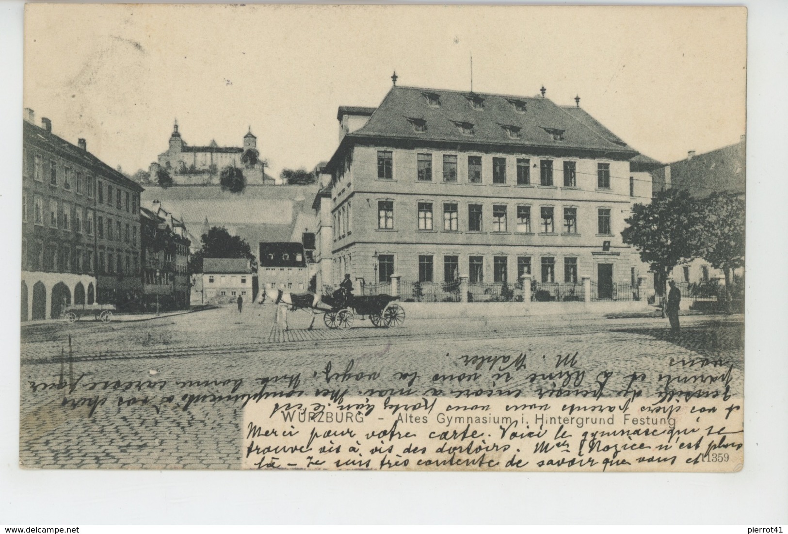 ALLEMAGNE - WÜRZBURG - Altes Gymnasium I. Hintergrund Festung - Wuerzburg