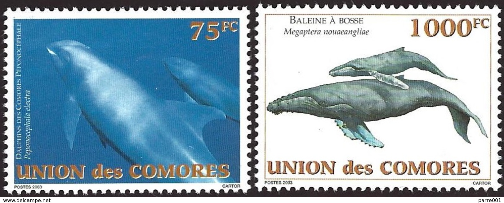 Comores Comoros 2003 Melon-headed Whale Peponocephala Electra Humpback Whale Megaptera Novaeangli Michel 1793/4 Mint MNH - Whales
