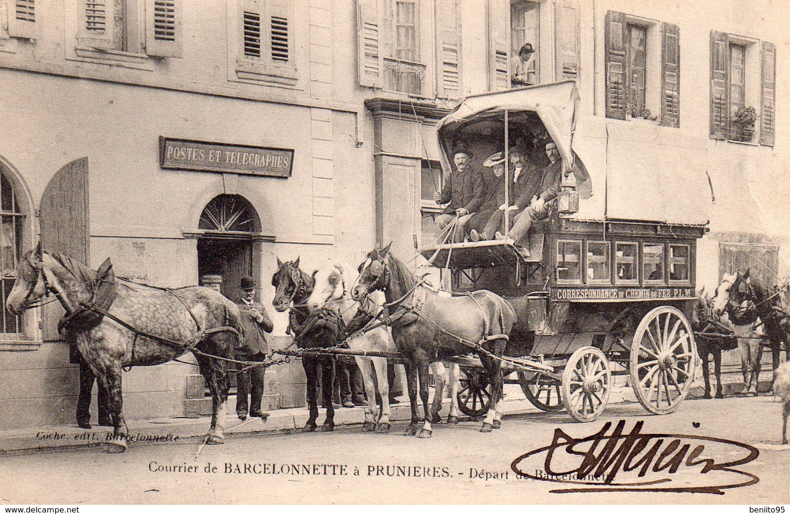 CPA De BARCELONNETTE - Départ De Courrier. - Barcelonnette