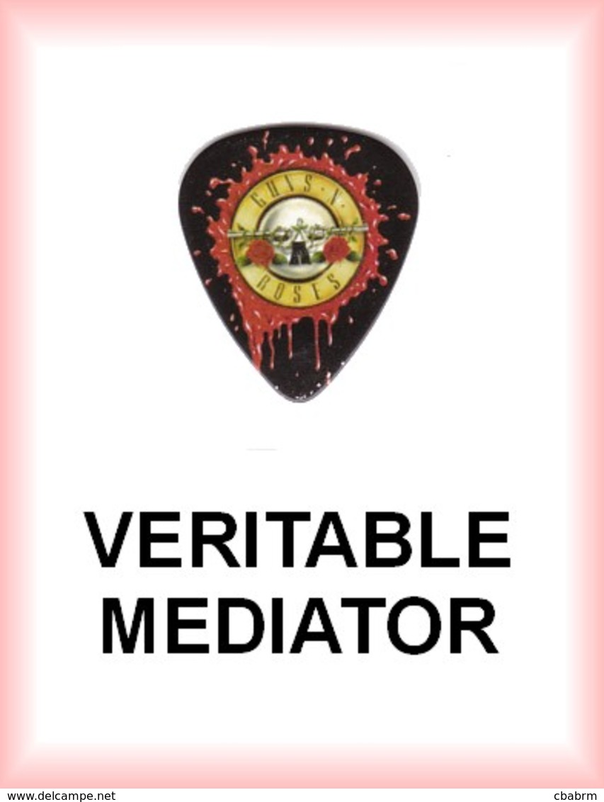 GUNS'N ROSES MEDIATOR Medium GUNS N ROSES PLECTRUM Guitar Pick (emblème) - Zubehör & Versandtaschen