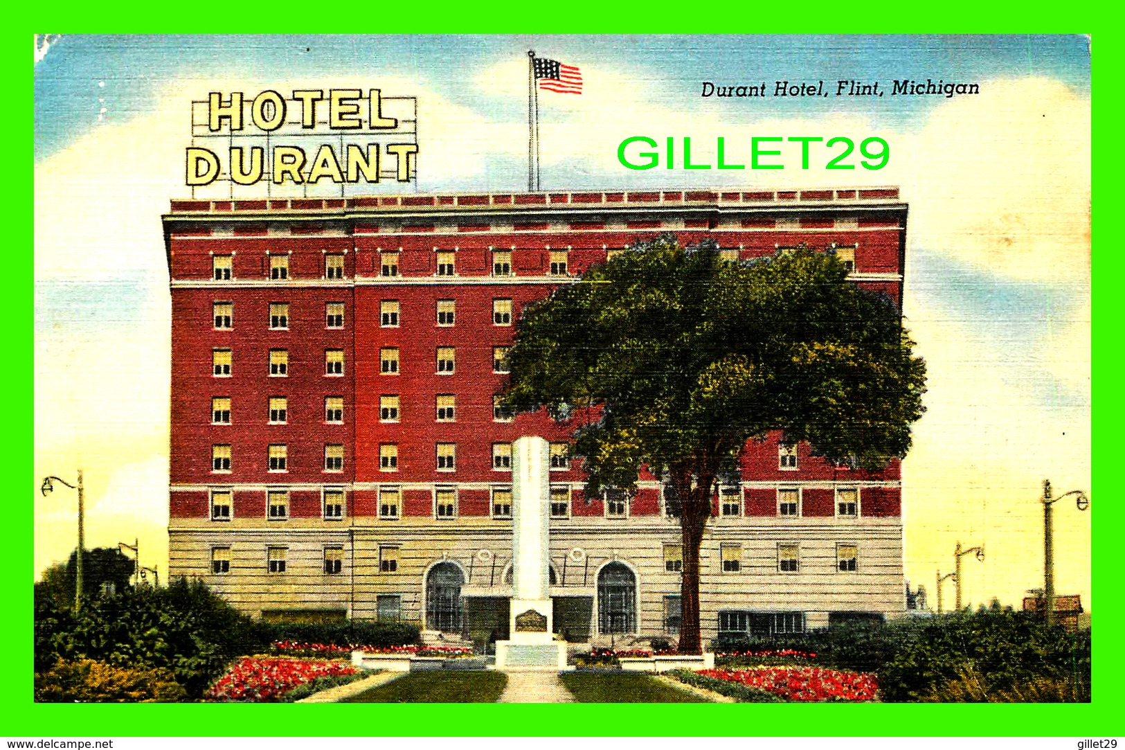 FLINT, MI - DURANT HOTEL - TRAVEL IN 1957 -  LOVEGROVE'S WHOLESALE INC - - Flint