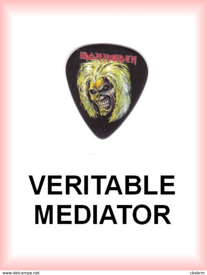 IRON MAIDEN MEDIATOR Medium PLECTRUM Guitar Pick (fond Noir) - Accessoires, Pochettes & Cartons