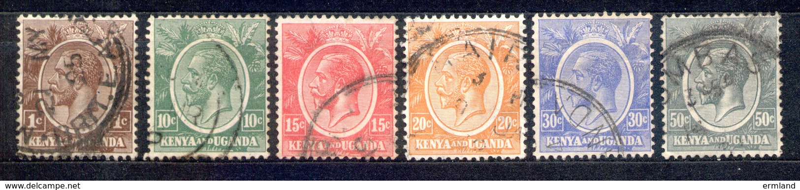 Kenya And Uganda - Kenia Und Uganda 1922 - Michel Nr. 1, 3, 5 - 8 O - Kenya & Uganda