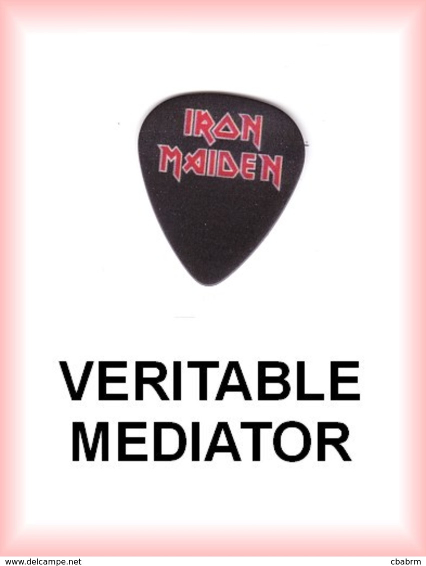 IRON MAIDEN MEDIATOR Medium PLECTRUM Guitar Pick (rouge Sur Noir) - Accesorios & Cubiertas