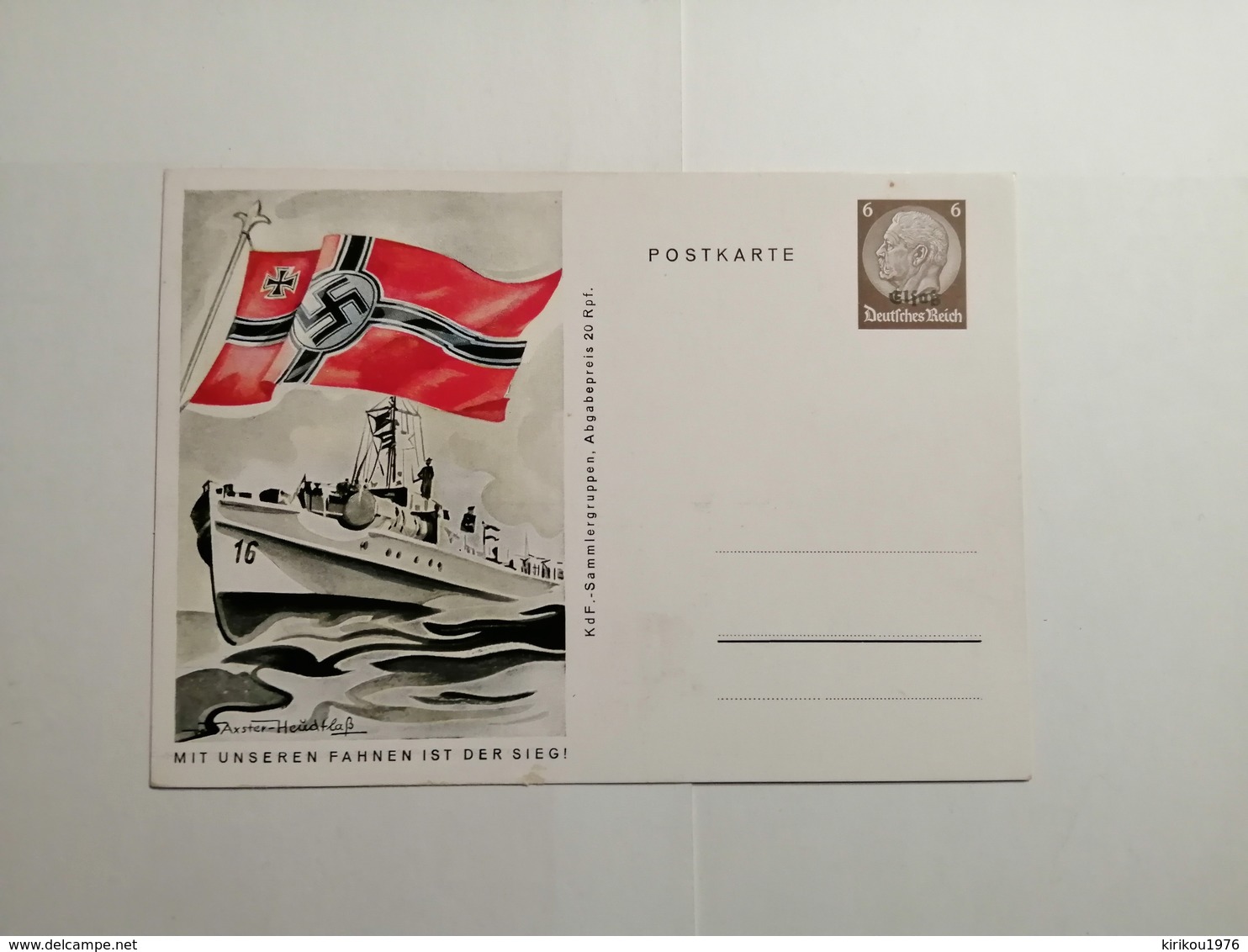 Deutsches Reich  Postkarte Mit Unserem Fahnen Ist Der Sieg - Storia Postale