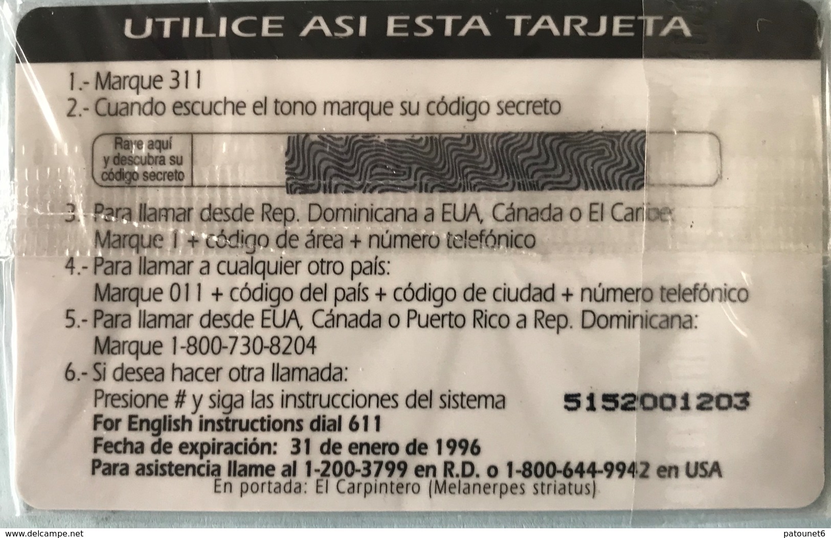 DOMINICAINE  -  Prepaid  - ComuniCard - Codetel  - Edicion 1995 - $25 - Dominicana