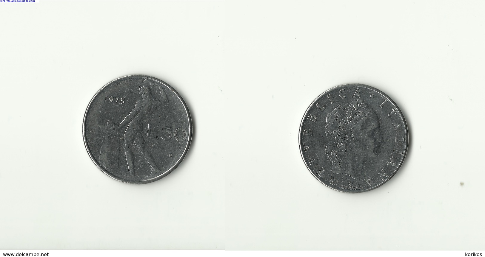 50 CENTISIMO - 1978 COIN ITALY – 0.50 LIRA LIRE LIRETA - Autres & Non Classés