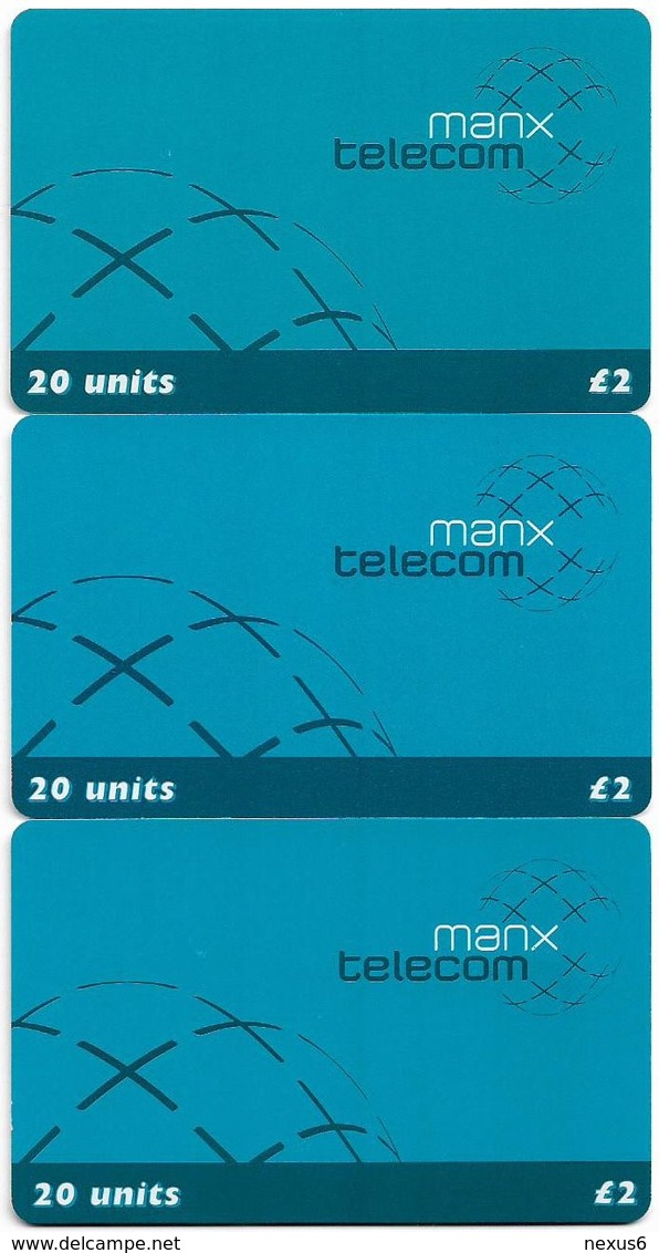 Isle Of Man - Chip - Definitive Blue - Chip Siemens S37 - 3 Different Variant Serials, 2002, Used - Man (Isle Of)