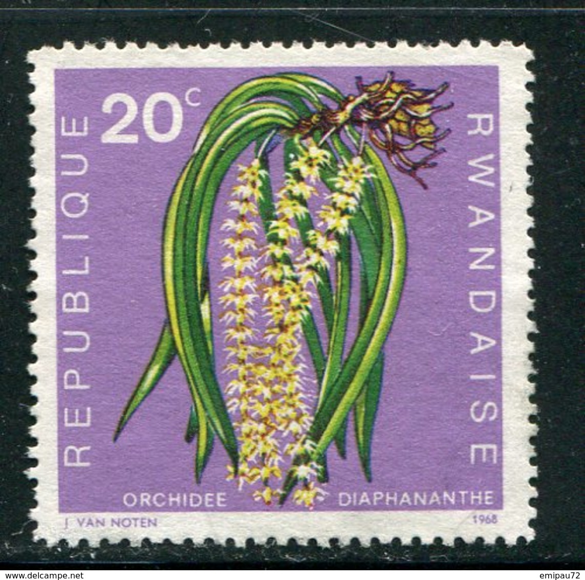 RWANDA- Y&T N°253- Oblitéré (orchidées) - Usati