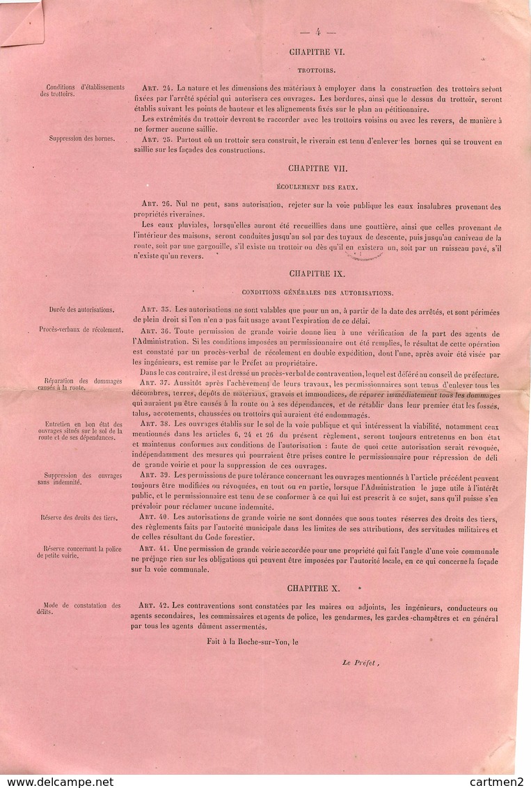 REAUMUR PONTS ET CHAUSSEES CONSTRUCTION AQUEDUC TIFFAUGES CHATAIGNERAIE 1878 MAIRE RAOUL DE VEXIAU 85 VENDEE - La Chataigneraie