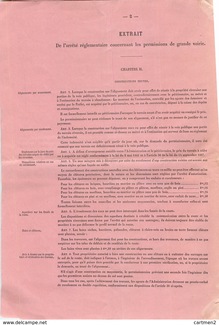 REAUMUR PONTS ET CHAUSSEES CONSTRUCTION AQUEDUC TIFFAUGES CHATAIGNERAIE 1878 MAIRE RAOUL DE VEXIAU 85 VENDEE - La Chataigneraie