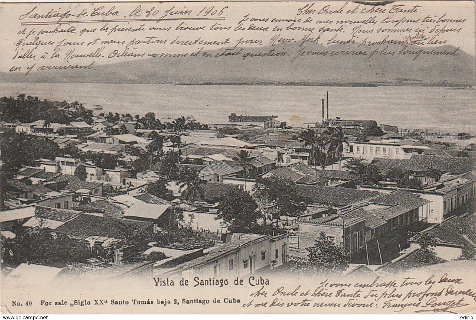 ***  CUBA ***  Vista De Santiago De Cuba - Timbrée Excellent état - Cuba