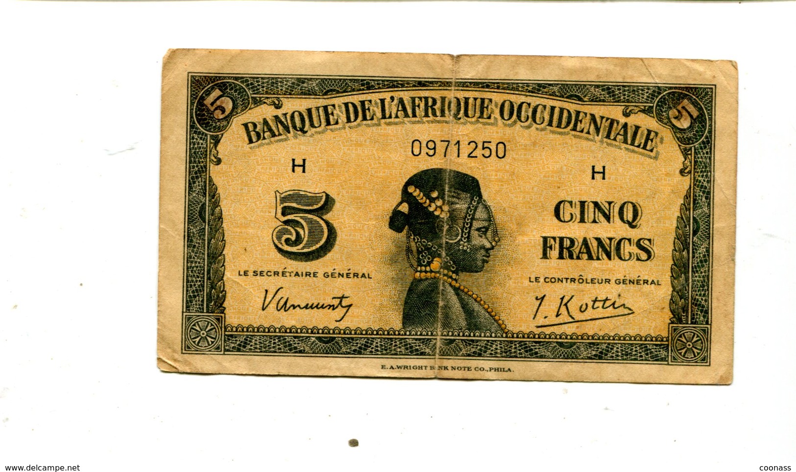 FRENCH WEST AFRICA 5 FRANCS 1942 VF.3.25 - Andere - Afrika