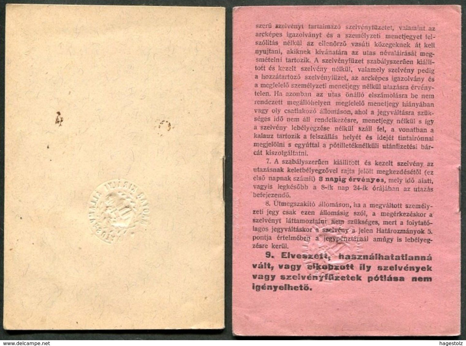 Hungary 1925 Railway Service Free Ticket ID + Additional Coupon Booklets (same Nr.) Eisenbahn Fahrschein Billet De Train - Europa