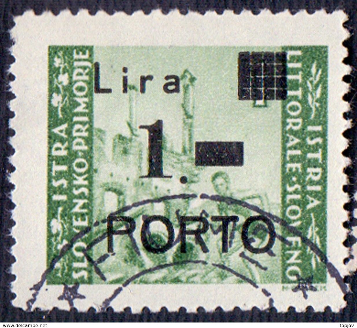 SLOVENIA - TRIESTE - ZONA B - LITORALE - PORTO - Sassone 8c P  Stretta  Puno  Tondo - Usatti - 1946 - Taxe