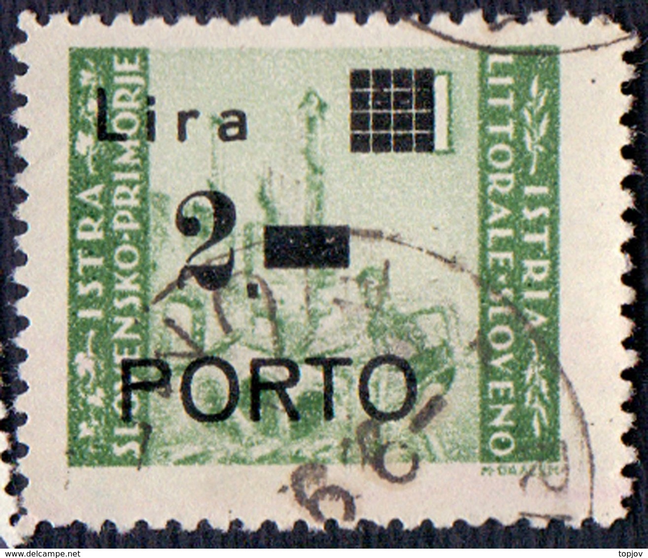 SLOVENIA - TRIESTE - ZONA B - LITORALE - PORTO - Sassone 9b  P  Stretta  Punto  Quadrato - Usatti - 1946 - Postage Due