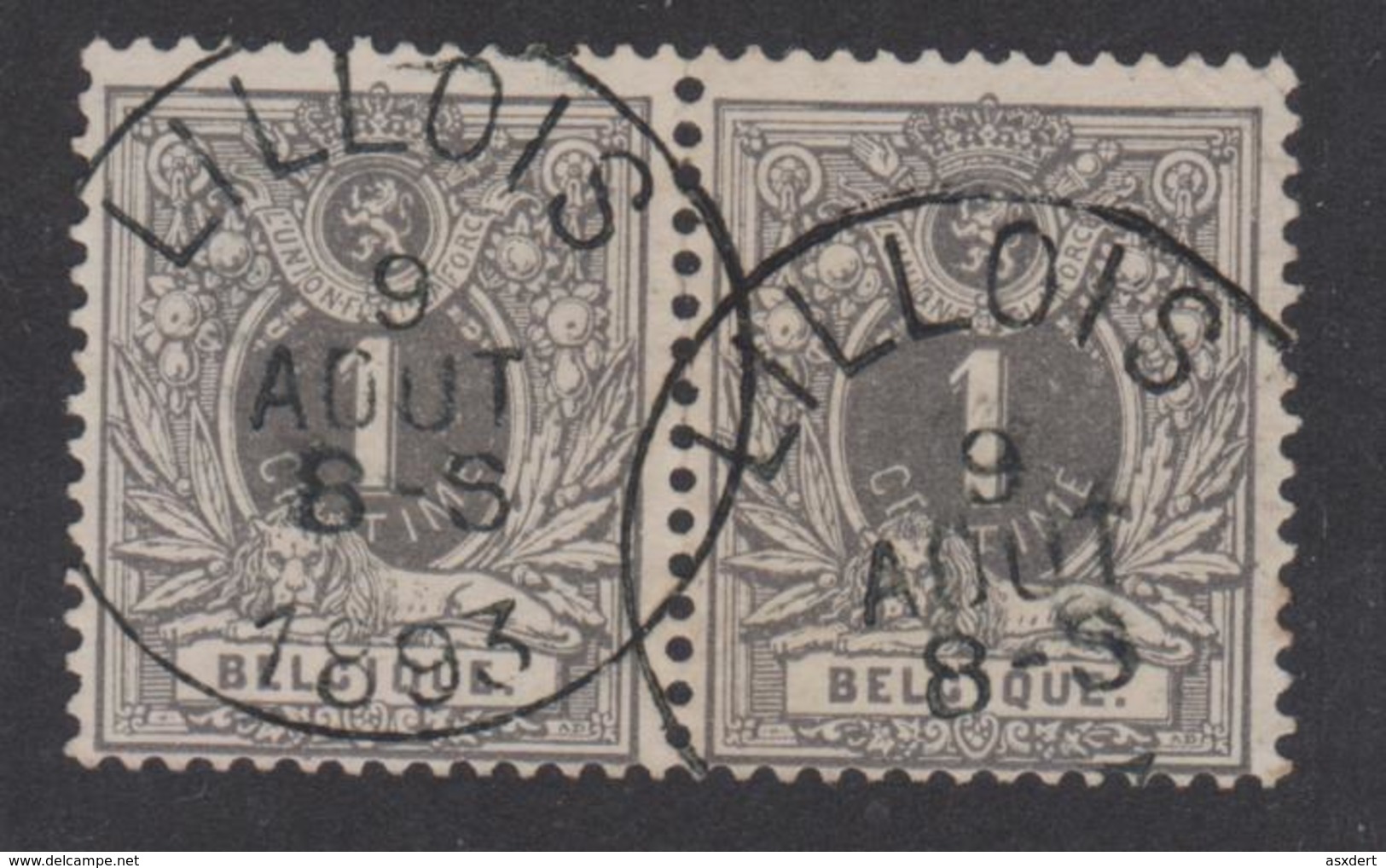 43 Obl. Lillois 1893 Paire/Paar - 1869-1888 Lying Lion