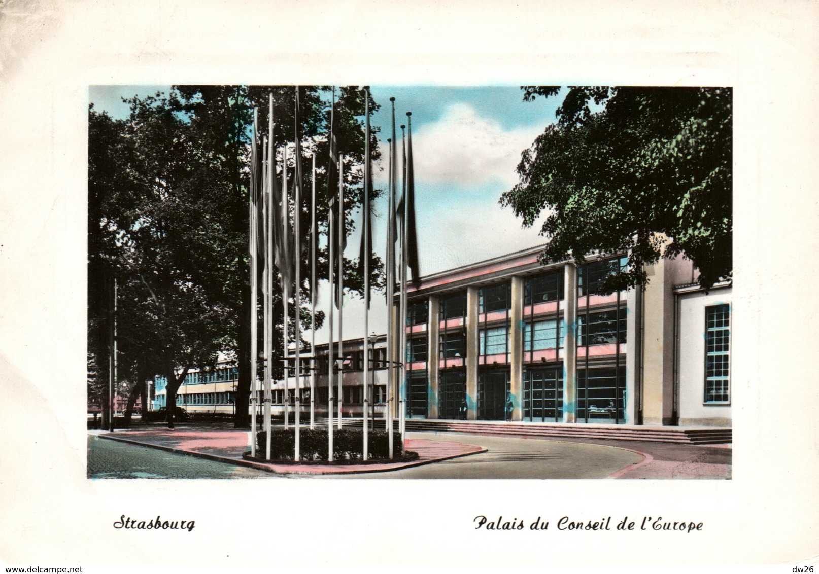 Strasbourg - Palais Du Conseil De L'Europe En 1955 - Edition Pierron, Carte Colorisée - Strasbourg