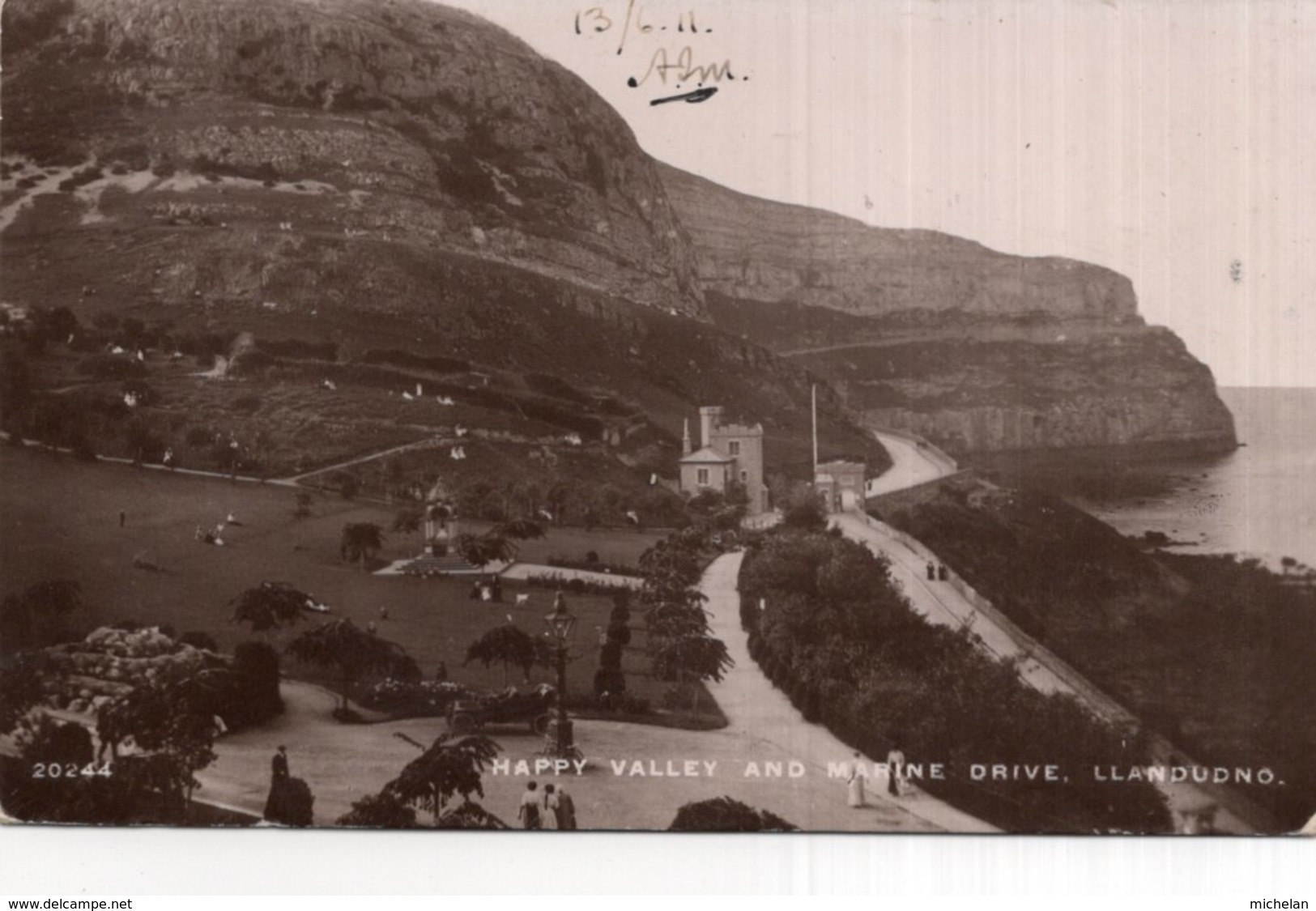 CPA   PAYS-DE-GALLES---HAPPY VALLEY AND MARINE DRIVE---LLANDUDNO---1911 - Breconshire