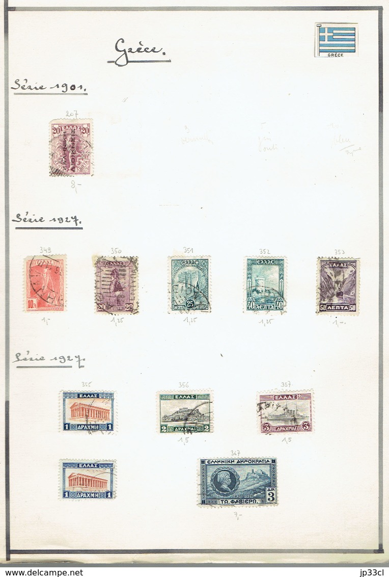 Small Collection Of +/- 100 Old Stamps (o) From Greece (Grèce) - Collections