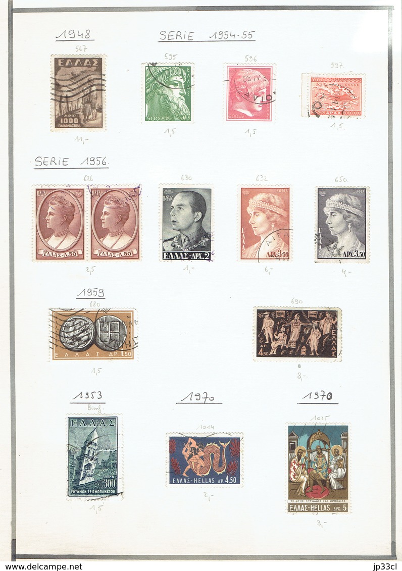 Small Collection Of +/- 100 Old Stamps (o) From Greece (Grèce) - Lotes & Colecciones