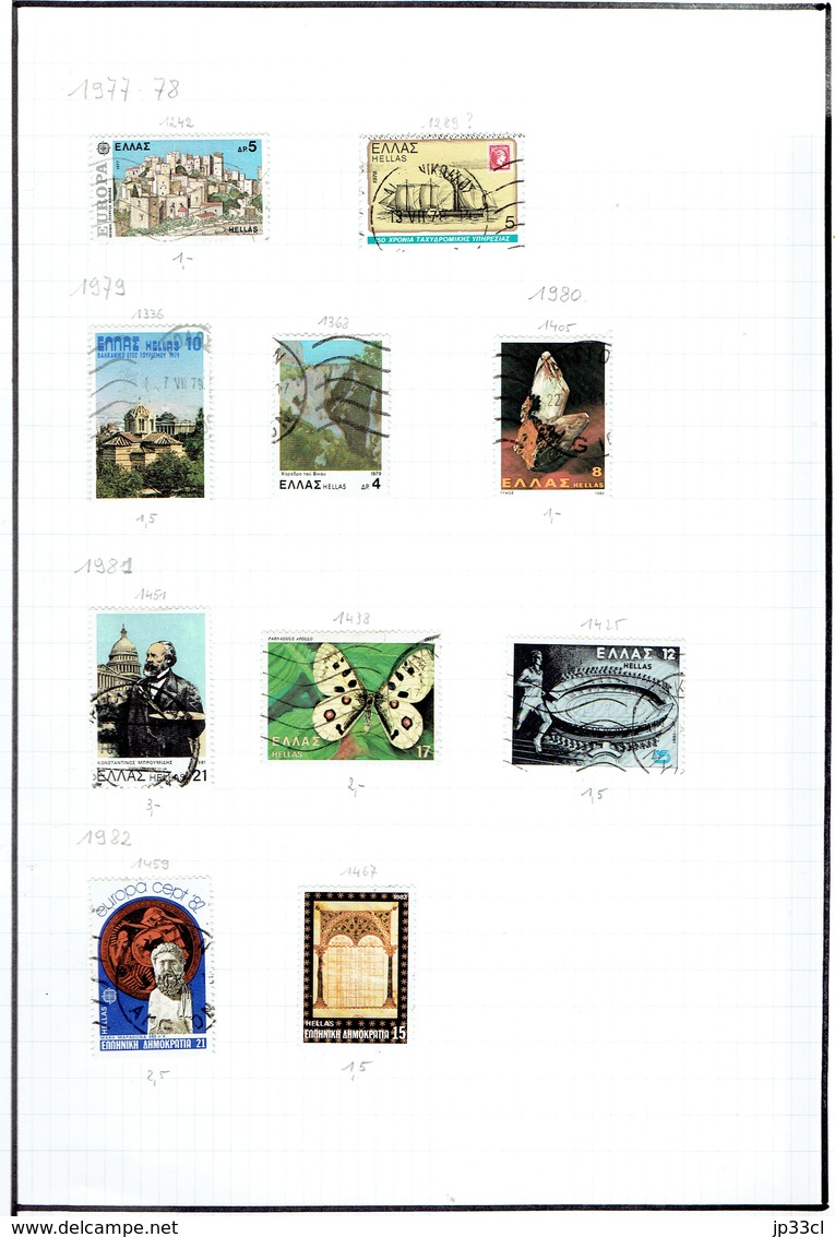 Small collection of +/- 100 old stamps (o) from Greece (Grèce)