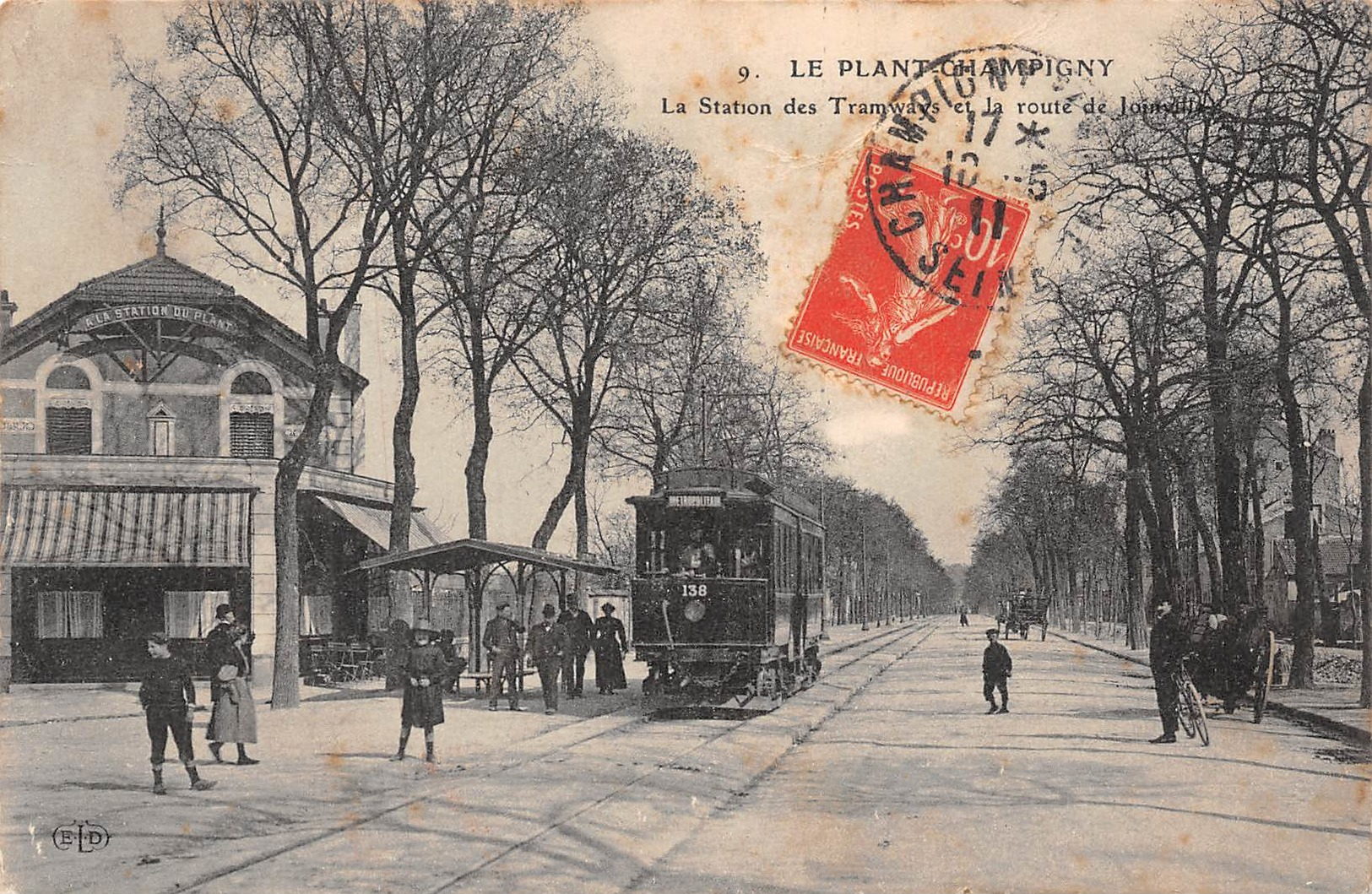 LE PLANT-CHAMPIGNY (94) - La Station De Tramway Et La Route De Joinville - Éditions ELD En 1911 - Autres & Non Classés