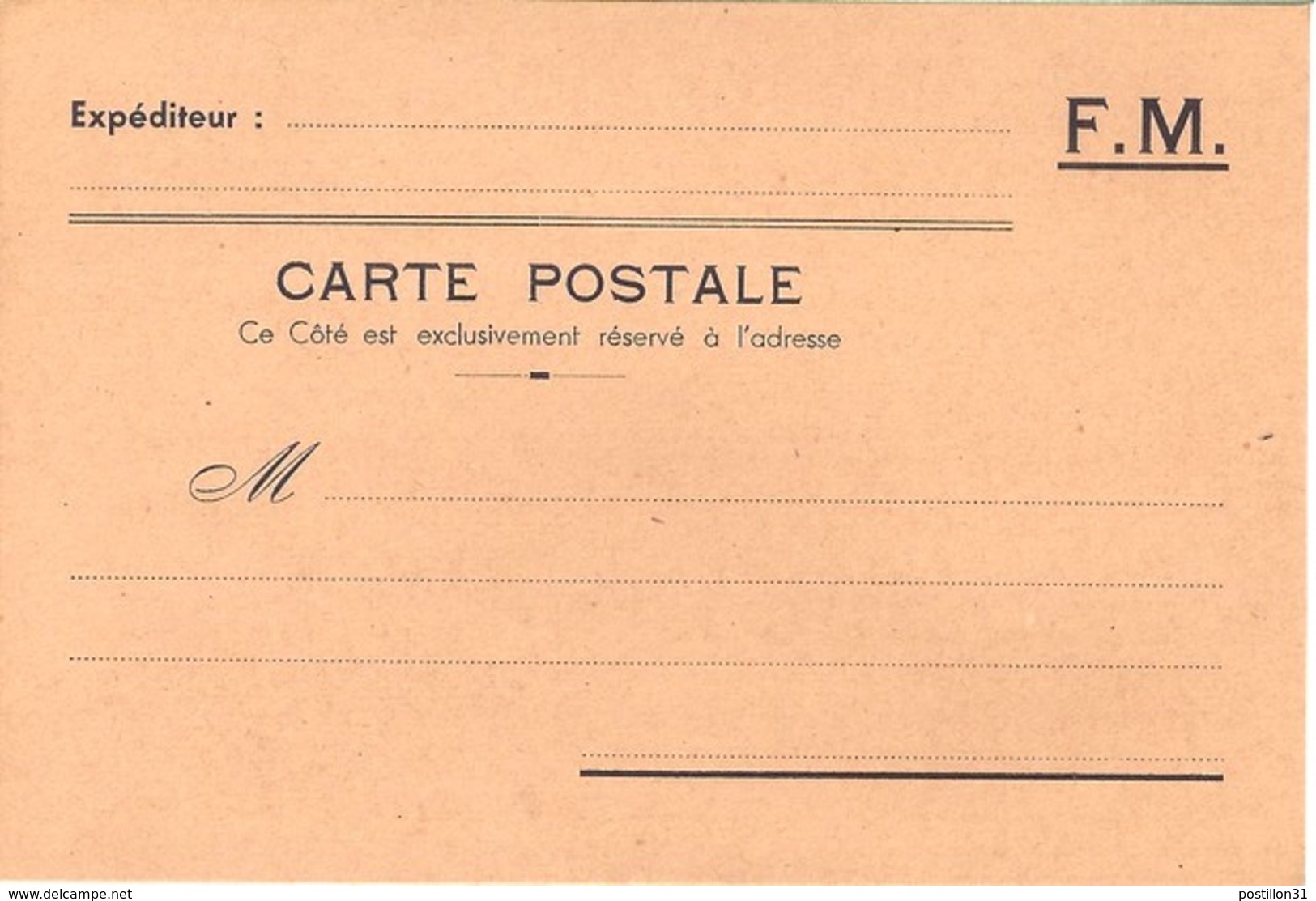 CARTE FRANCHISE MILITAIRE: NEUVE - Lettres & Documents