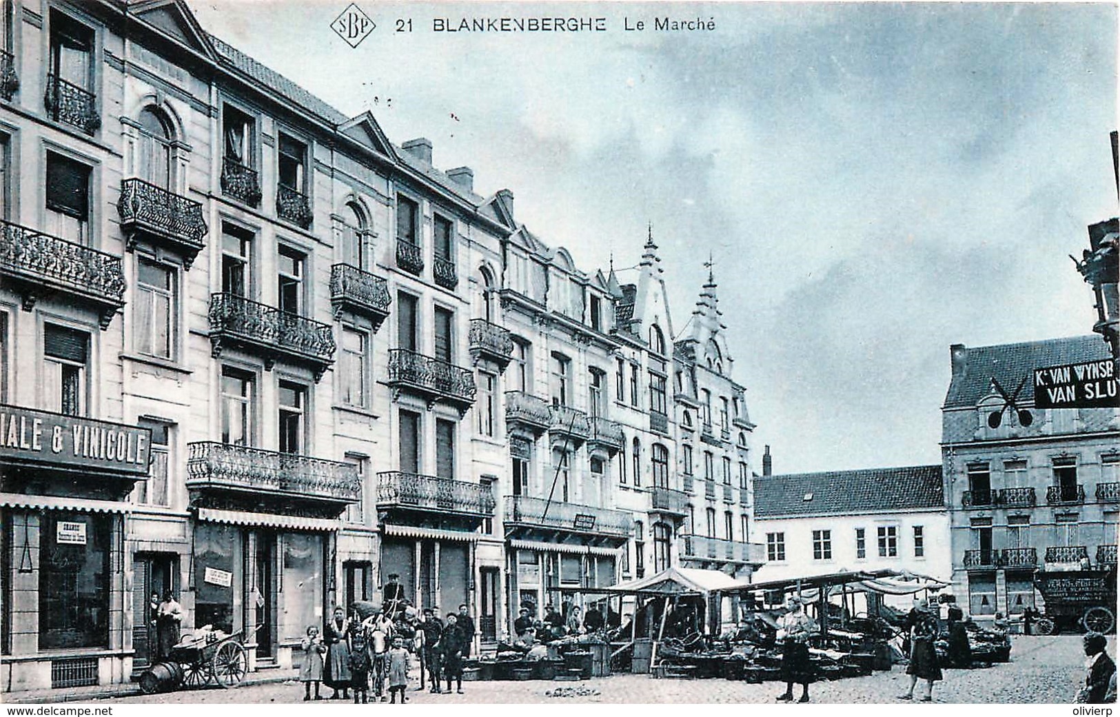 Belgique - Edit. S.B.P. N° 21 - Blankenberghe - Le Marché - Blankenberge