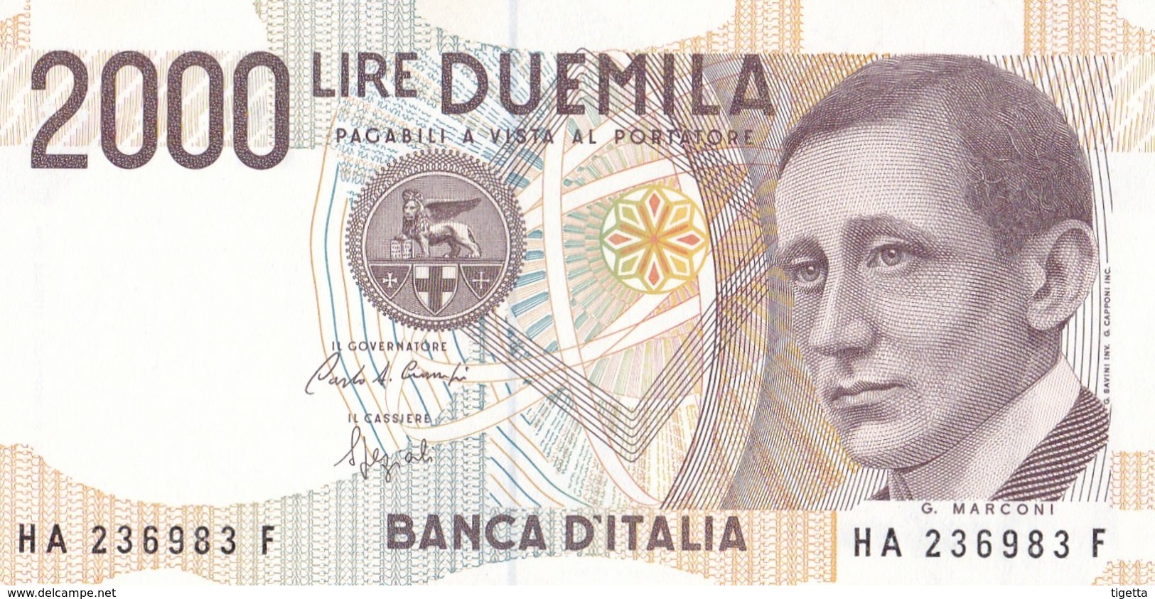 ITALIA BANCONOTA DA LIRE 2000  MARCONI SERIE HA 236983 F   FDS - 2000 Lire