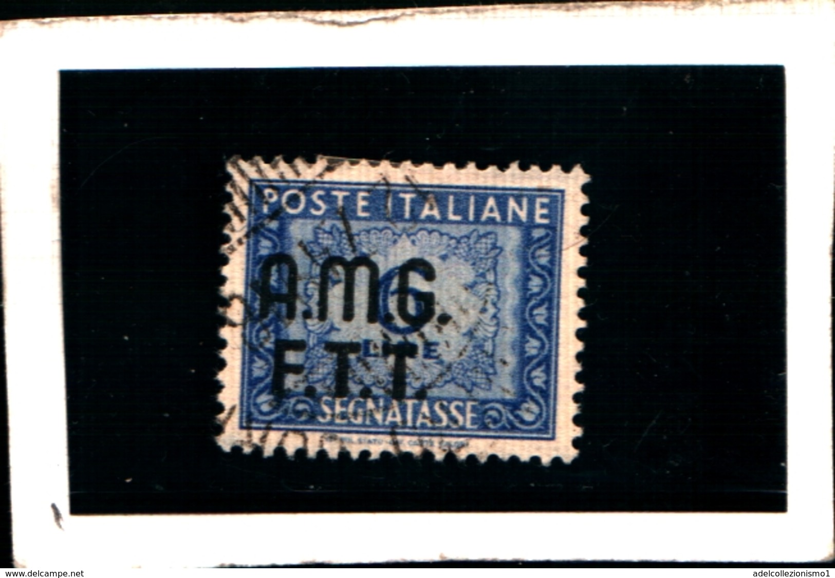 93424) ITALIA.- Trieste AMG-FTT- 1947-49- 6 LIRE-Segnatasse 2 RIGHE-Ruota USATO - Strafport