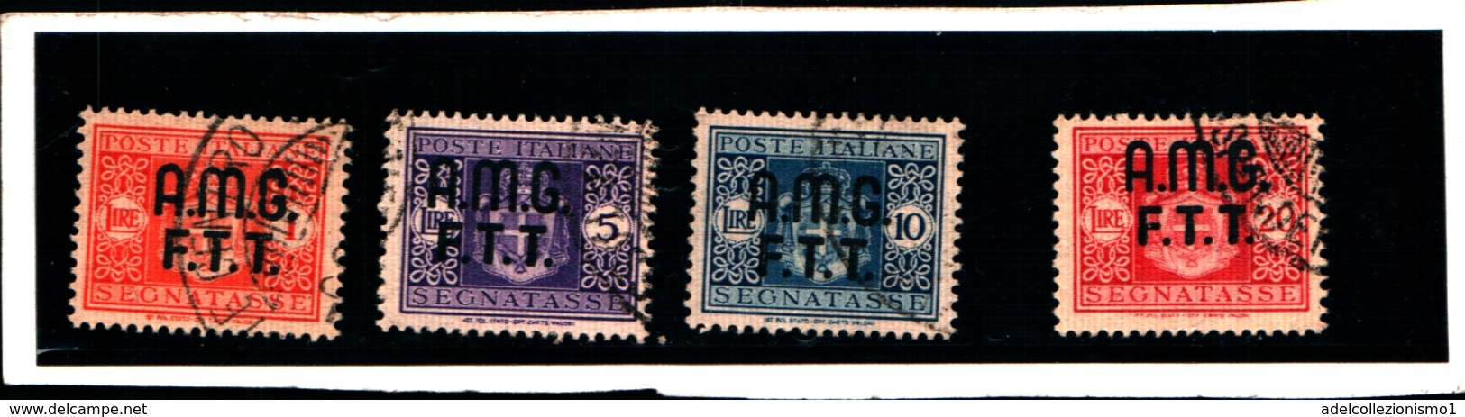 93428) ITALIA.- Trieste AMG-FTT- 1947-Segnatasse SOPR. SU 2  RIGHE-n° 1/4- 4 Valori USATI - Postage Due